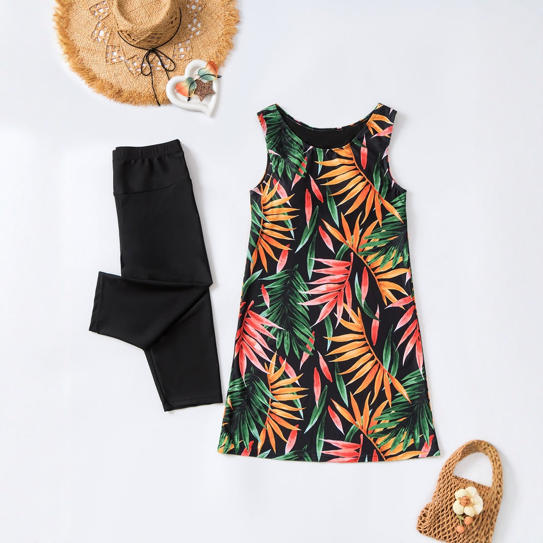 Yupova Women's Floral Modest Tankini Swimsuit with Swim Shorts Padded Two Piece Swimwear
