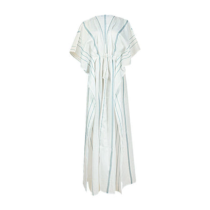 Yupova Women's Striped Long Beach Cover Up Open Front Swim Cover Up Cardigan